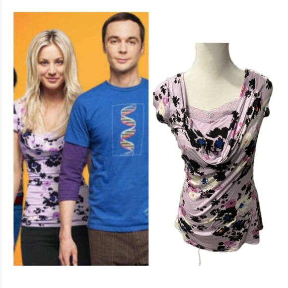 ASO Kaley Cuoco The Big Bang Theory Penny Vintage Y2K Floral Blouse Very Rare - Picture 1 of 10